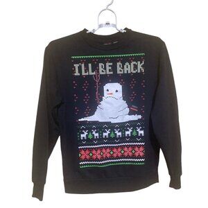 Mad Engine Christmas Sweater Men Size Small Snowman I'll Be Back